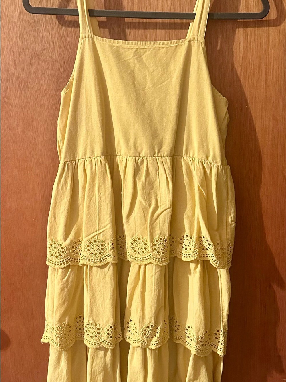 Girls' Fall Mustard Yellow Tiered Eyelet Sundress by Old Navy